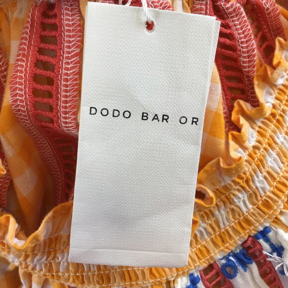 DODO BAR OR MUSTARD YELLOW EMBROIDERED GINGHAM PRINT ALEXA DRESS - Picture 5 of 6